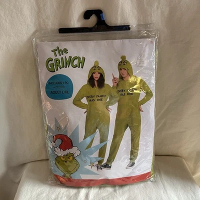 Dr. Seuss The Grinch Zipster Adult Couple Cozy Costume  L/XL Christmas Holiday - Image 1 of 4