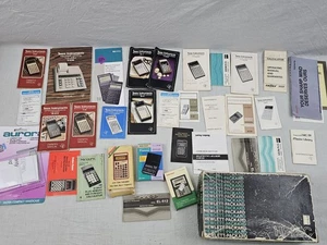 BIG LOT OF VINTAGE CALCULATOR MANUALS TEXAS TI SHARP SEARS RADIO SHACK & MORE - Picture 1 of 6