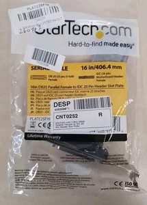 STARTECH LOW PROFILE 16IN DB25 FEMALE TO IDC 26 PIN HEADER SLOT PLATE - Picture 1 of 3