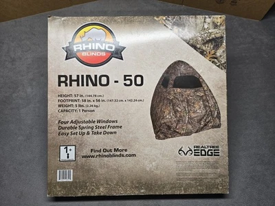 Rhino Blinds Rhino-50 1 Person Realtree Edge Camouflage Hunting Blind NIB - Image 1 of 4
