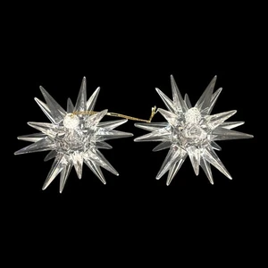 Acrylic Star Christmas Ornaments or Candle Holders MCM Atomic Sputnik Set Of Two - Picture 1 of 7