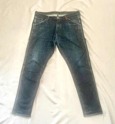 Jeans AJ Armani J02 Antiajuste Entrepierna Baja Oscuro + Denim Carpintero Envejecido 34 Usados en Excelente Condición  Foto 1 de 4