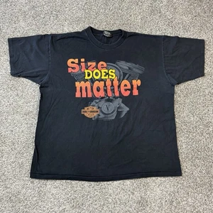 Vintage 90s Harley Davidson Motorcycle T-Shirt 1991 Size Does Matter XL  - Picture 1 of 7