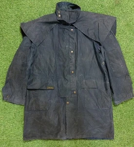 Classic Driza Bone Waterproof Blue Wax Cotton Rancher Outback Jacket S unisex - Picture 1 of 5