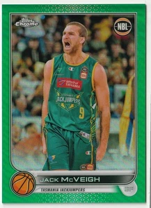 2022-23 Topps Chrome NBL Green Refractor #97 Jack McVeigh /99 Tassie Jackjumpers - Picture 1 of 2