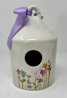 Rae Dunn Primavera "Flor" Floral Rosa Pollito Pajarera Foto 1 de 4