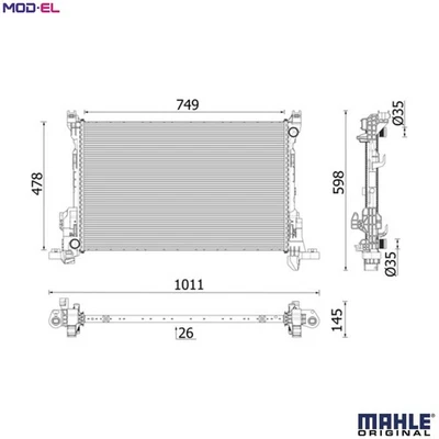 RADIATOR ENGINE COOLING CR 2637 000P FOR RENAULT TRAFIC/III/Platform/Chassis - Image 1 of 4