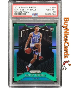 2019 Matisse Thybulle Panini Prizm Green prizm SP RC Rookie # 290 PSA 10 - Picture 1 of 4