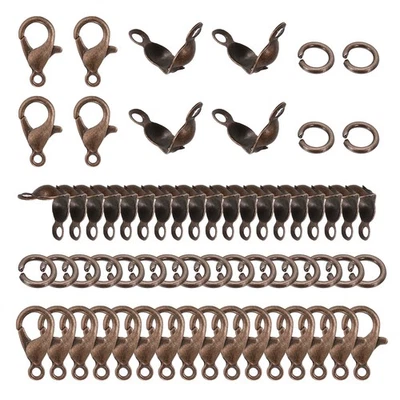 Cierre de langosta puntas de cuentas nudo cubiertas anillo de salto abierto para joyería hágalo usted mismo, cobre rojo Foto 1 de 4