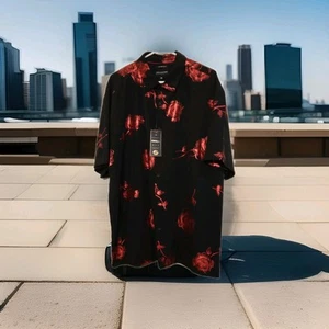 Drill Clothing Company kurzärmliges geknöpftes Herrenhemd Größe 2XL schwarz/rot neu mit Etikett - Bild 1 von 12