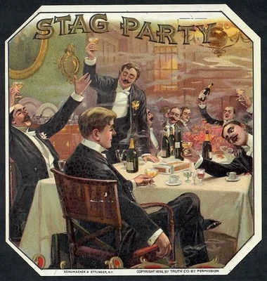 Etiqueta de cigarro exterior vintage para despedida de soltero Foto 1 de 2