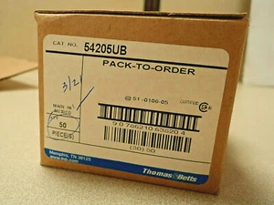 T&B ABB 54205UB 90deg 6awg CU 35kv BLUE (2)1/4'' LONG BARREL CRIMP LUG - Imagen 1 de 3