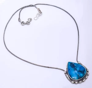 Shattuckite -Arizona 925 Sterling Silver Chain Pendant 19-23" N35 Valentine Gift - Picture 1 of 3