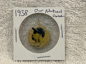 VINTAGE 1938 Our National Game Bob Feller Pinback, Cleveland Indians, NICE! - Picture 1 of 3