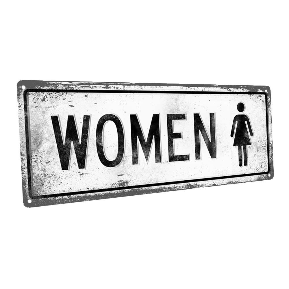 Women Metal Sign; Wall Decor for Bath or Laundry