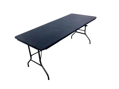 6FT FOOT BLACK 1.8M FOLDING TABLE HEAVY DUTY CATERING CAMPING TRESTLE MARKET BBQ - Image 1 of 4