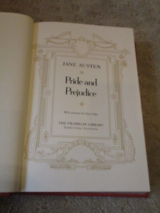 PRIDE AND PREJUDICE by Jane Austen - FRANKLIN LIBRARY 1980 - Unread