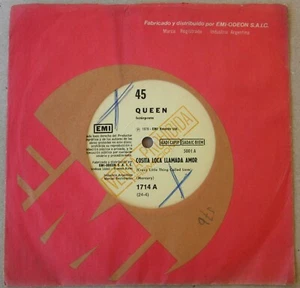 QUEEN 45 PROMO Crazy Little Thing Called Love SOUTHAMERICA 7" 1979 Spanish Title - Picture 1 of 3
