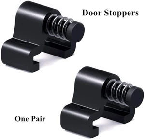 CCJH Spring Adjustable Door Stoppers for Sliding Barn Door Black (One Pair) - Picture 1 of 14