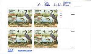 1984 U.S. 20 Cent Scott #2086 Louisiana Expo Plate Block of 4 MNH - Picture 1 of 1