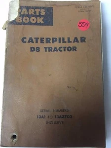 LIBRO DE PIEZAS DE TRACTOR CATERPILLAR D8 13A1 13A3703 FEB 1970 *ENVÍO GRATUITO* - Imagen 1 de 3