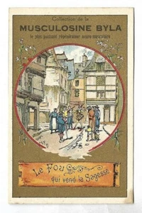 Le fou qui vend la sagesse - - Fable - Chromo Musculosine Byla - Trade card - Bild 1 von 2