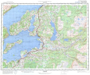 Mapa topográfico militar soviético ruso - LEVANGER (Noruega), 1:100 000, REIMPRESO - Imagen 1 de 4