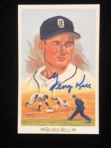 GEORGE KELL SIGNED POSTCARD PEREZ-STEELE CELEBRATION SET 1989, MINT