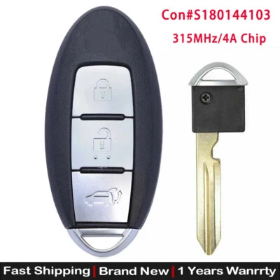 For Nissan Xtrail X-Trail Rogue Smart Remote Car Key Fob S180144101 S180144103 - Image 1 of 4