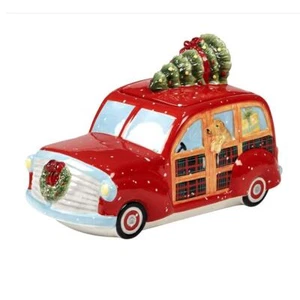 Susan Winget Home for Christmas 22792 Woody Truck  Cookie Jar Certified Intl - Imagen 1 de 1