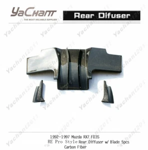 Kit de carbono para 92-97 Mazda RX7 FD3S RE-PRO-Style difusor trasero 5 piezas con hoja - Imagen 1 de 12