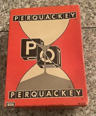 Vintage 1956 PERQUACKEY Letter Cube dice Word Game Complete VGC Lakeside Games H - Image 1 of 3