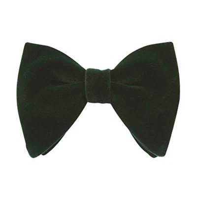 Pajarita de terciopelo de gran tamaño para hombre color liso formal esmoquin preatado grande verde oscuro Foto 1 de 4
