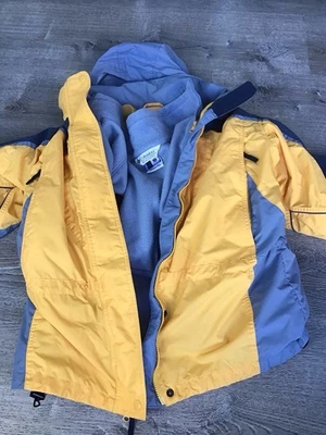 Columbia 3 In 1 Vintage Jacket Coat Interchange Women's M Yellow Gray - Image 1 of 4