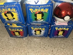 1999 Burger King Set  Of 6 Pokemon 23k Gold Plated Cards W/ Box, Balls and COA - Picture 1 of 4
