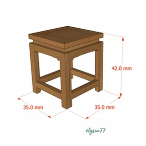 Mesa cuadrada pequeña de 2 piezas a escala 1:12 hecha a mano para casa de muñecas muebles en miniatura vintage - Imagen 1 de 3