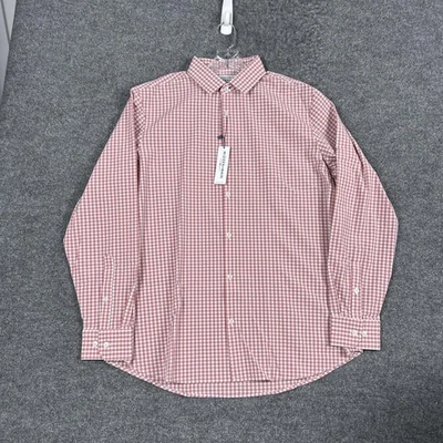 Camisa de Vestir Mizzen+Main Sotavento Para Hombres XL Roja Blanca Gingham Performance EE. UU. Foto 1 de 4