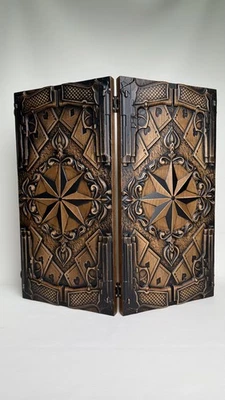 Luxury Wooden Backgammon – Carved Pistols & Playing Cards - Image 1 of 4