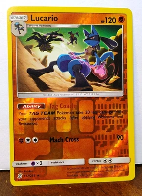 POKEMON LUCARIO 117/236 HOLO REVERSO RARO MENTES UNIFICADAS LP GIRATINA Y GARCHOMP Foto 1 de 4