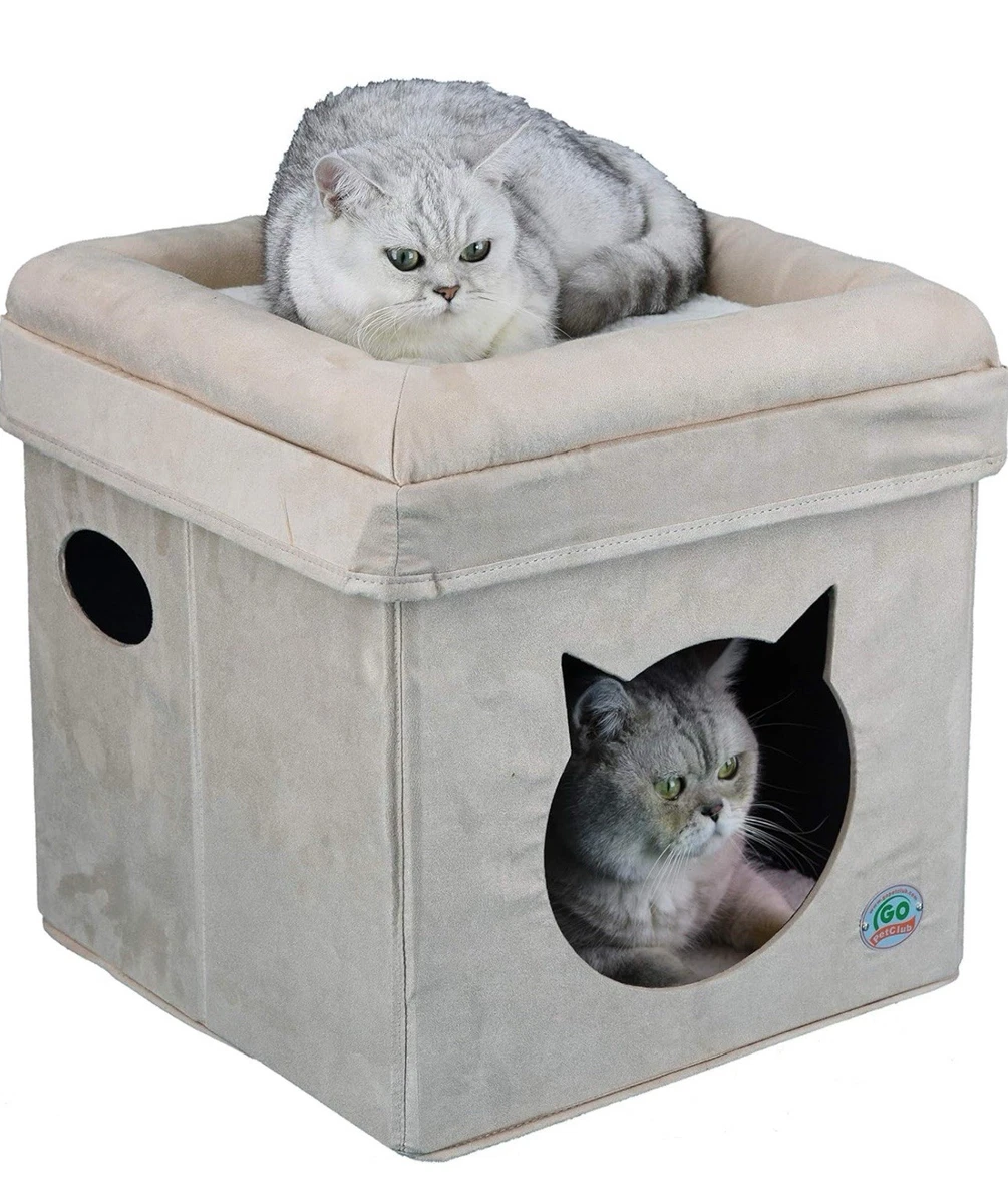 Go Pet Club Katzenbaum F701, 88,9 Cm Hoch, Beige/braun, Mit Sisal-Kratzbrett Und Sitzfläche