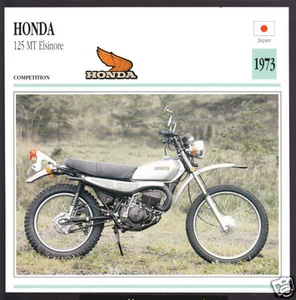 1973 Honda 125cc MT Elsinore (123cc) MT125 Japan Motorcycle Photo Spec Info Card - Picture 1 of 1