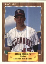 1990 Scranton Red Barons ProCards #595 Jason Grimsley