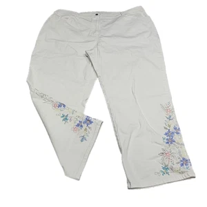 Denim Co Womens Dressy Everdyay Embroidered Jeans 3X Plus Size White w Pockets - Picture 1 of 11