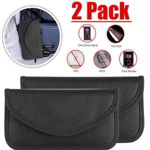 2Pack Faraday Bag RFID Signal Blocking Shielding Pouch Cell Phone Wallet Blocker - Picture 1 of 12