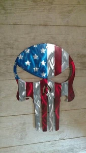 American flag metal punisher skull steel indoor outdoor home Decorations patio - Picture 1 of 2