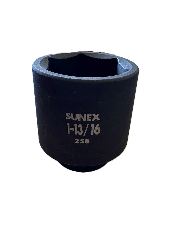 Sunex 258 1-13/16" 1/2" Drive 6 Point Shallow Impact Socket Standard Tools SAE - Image 1 of 1