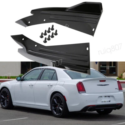 For Chrysler 300 Glossy Black Rear Bumper Lip Splitter Diffuser Canards Spoiler Foto 1 de 4