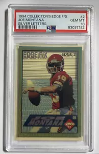 1994 Collector's Edge F/X Joe Montana Silver Letters Blue Back #2 PSA 10 LOW POP - Foto 1 di 4