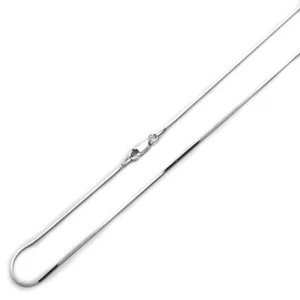 Pulsera de cadena de serpiente cuadrada italiana de plata de ley 925 de 0,7 mm hecha en Italia - Imagen 1 de 3