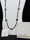 Vintage Lee Sands Black Onyx & White Faux Pearl Beaded Necklace (4211)